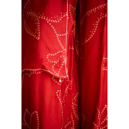 The Clothing Therapy Tomato Red Jumpsuit with Cape
