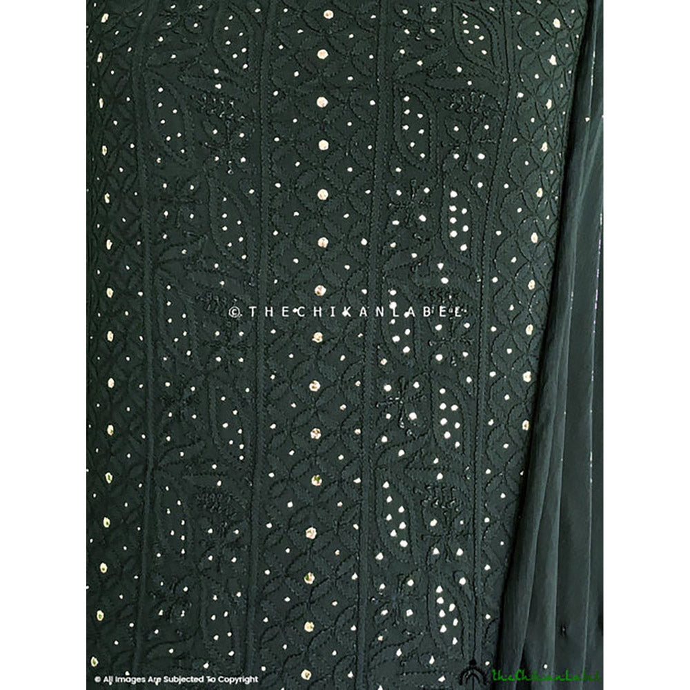 The Chikan Label Siya Viscose Chikankari Grey Unstitched Kurti with Dupatta