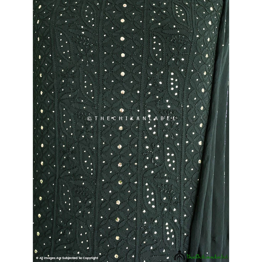 The Chikan Label Siya Viscose Chikankari Grey Unstitched Kurti with Dupatta
