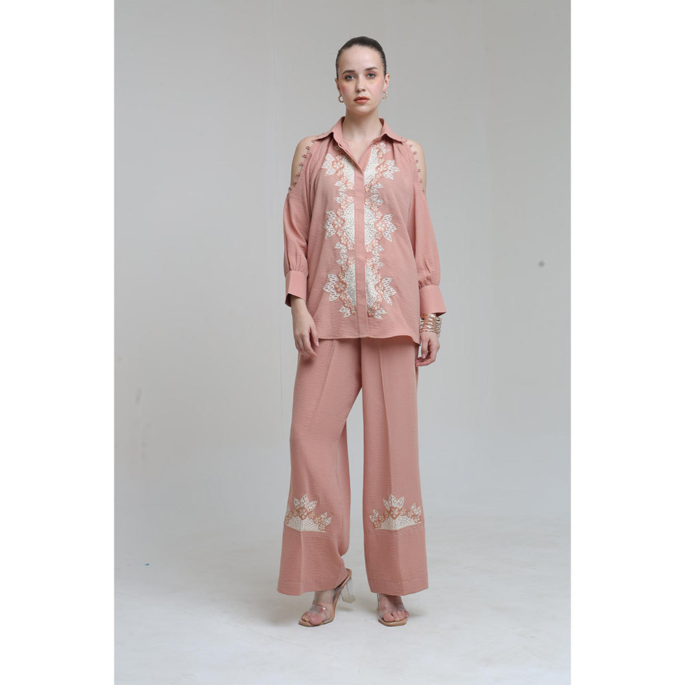 THE SILK LOVE Peach Fern Co-Ord Set