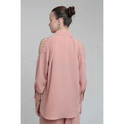THE SILK LOVE Peach Fern Co-Ord Set