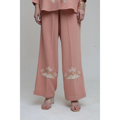 THE SILK LOVE Peach Fern Co-Ord Set