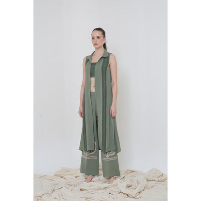 THE SILK LOVE Olive Romania Co-Ord Set