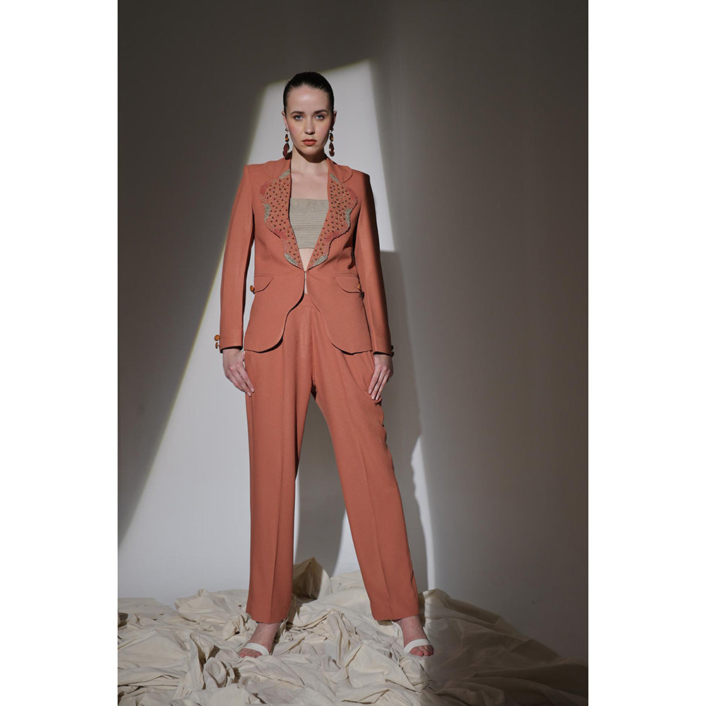 THE SILK LOVE Rust Dream Wave Co-Ord Set