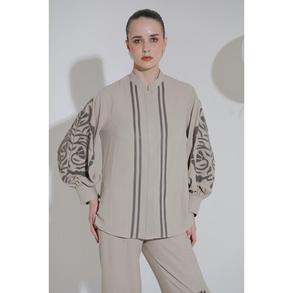 THE SILK LOVE Grey Romania Co-Ord Set