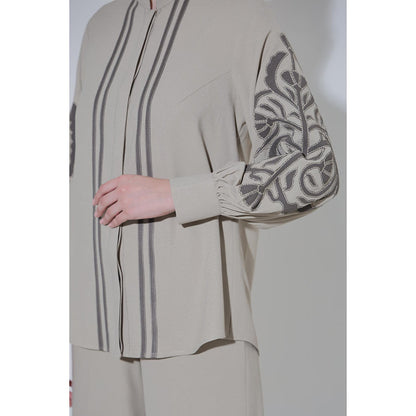 THE SILK LOVE Grey Romania Co-Ord Set