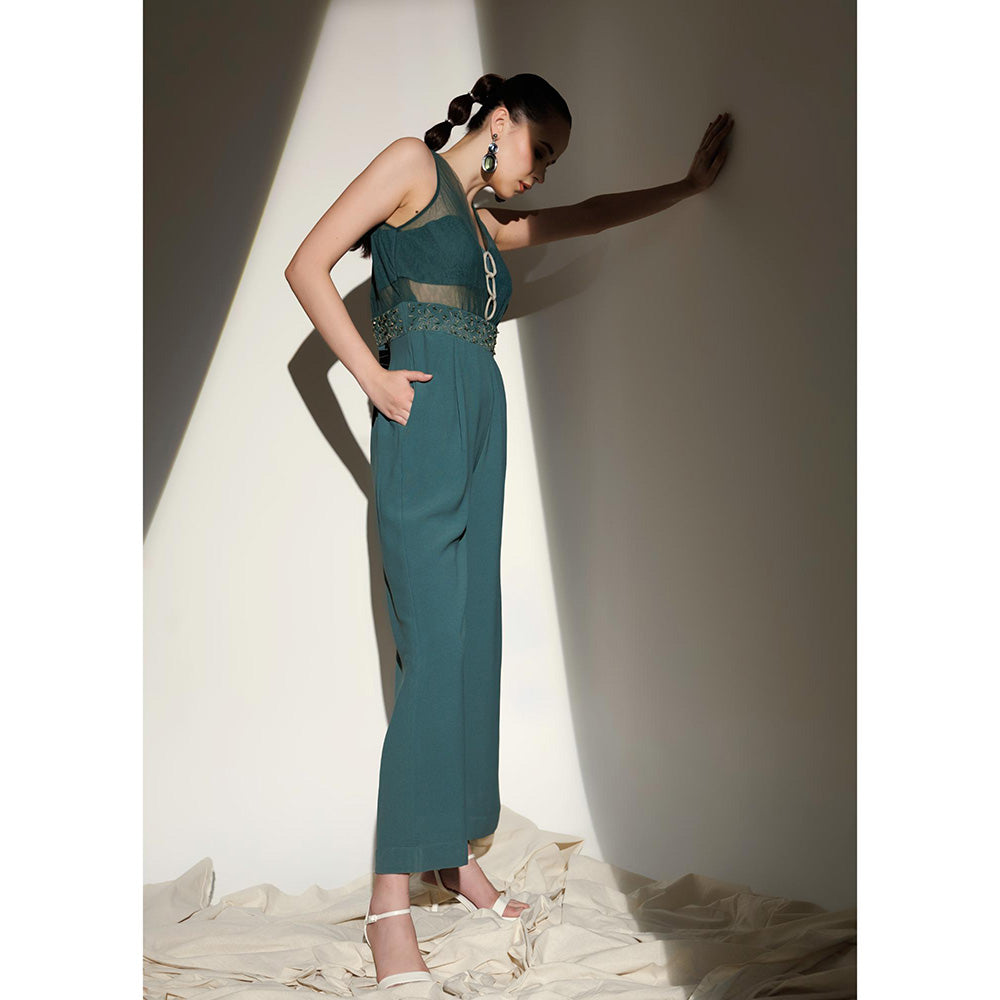 THE SILK LOVE Forest Green Evara Jumpsuit