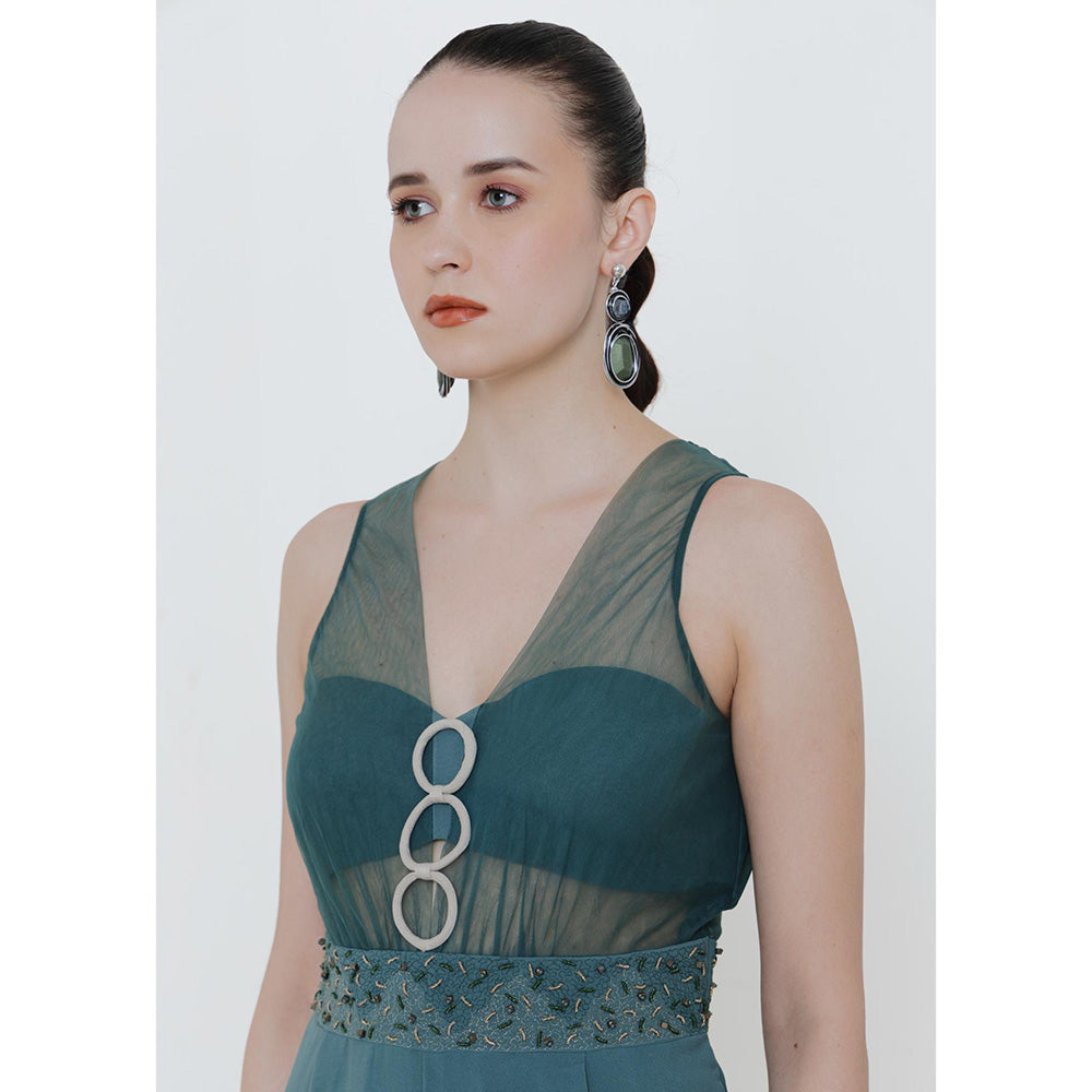 THE SILK LOVE Forest Green Evara Jumpsuit