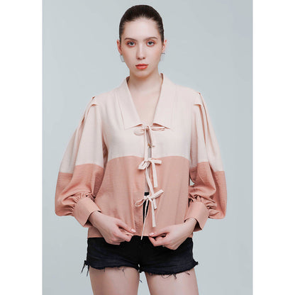 THE SILK LOVE Women Cotton Colorblock Multi-Color Shirt