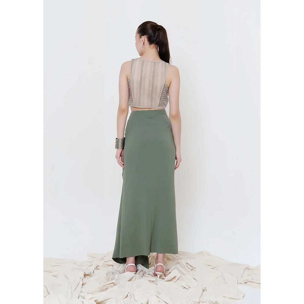 THE SILK LOVE Olive Green Emily String Skirt