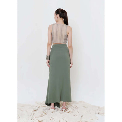 THE SILK LOVE Olive Green Emily String Skirt