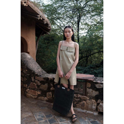 The Terra tribe Khaki Rachel Slip Dress