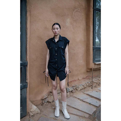 The Terra tribe Black Sunrise Gather Dress