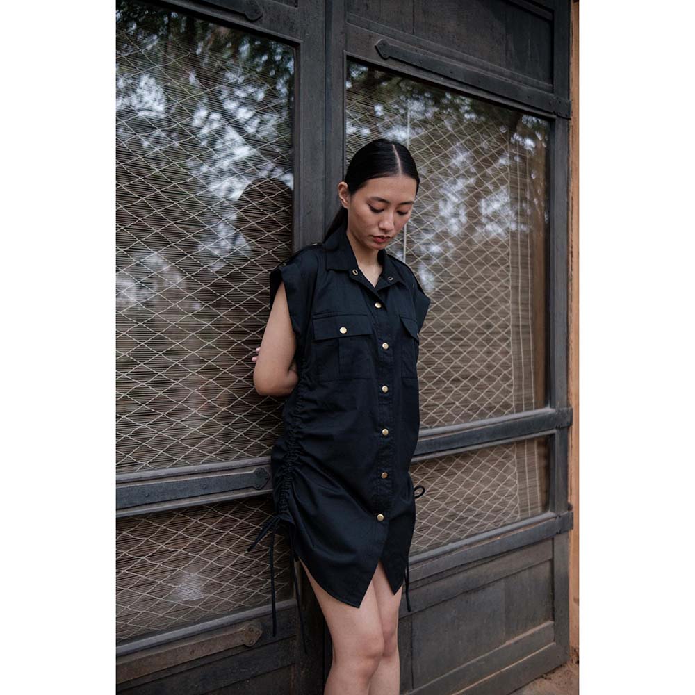 The Terra tribe Black Sunrise Gather Dress