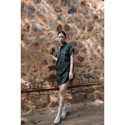 The Terra tribe Olive Sunrise Gather Dress
