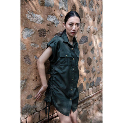 The Terra tribe Olive Sunrise Gather Dress