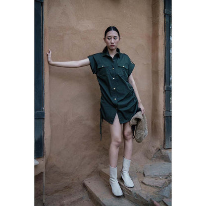 The Terra tribe Olive Sunrise Gather Dress