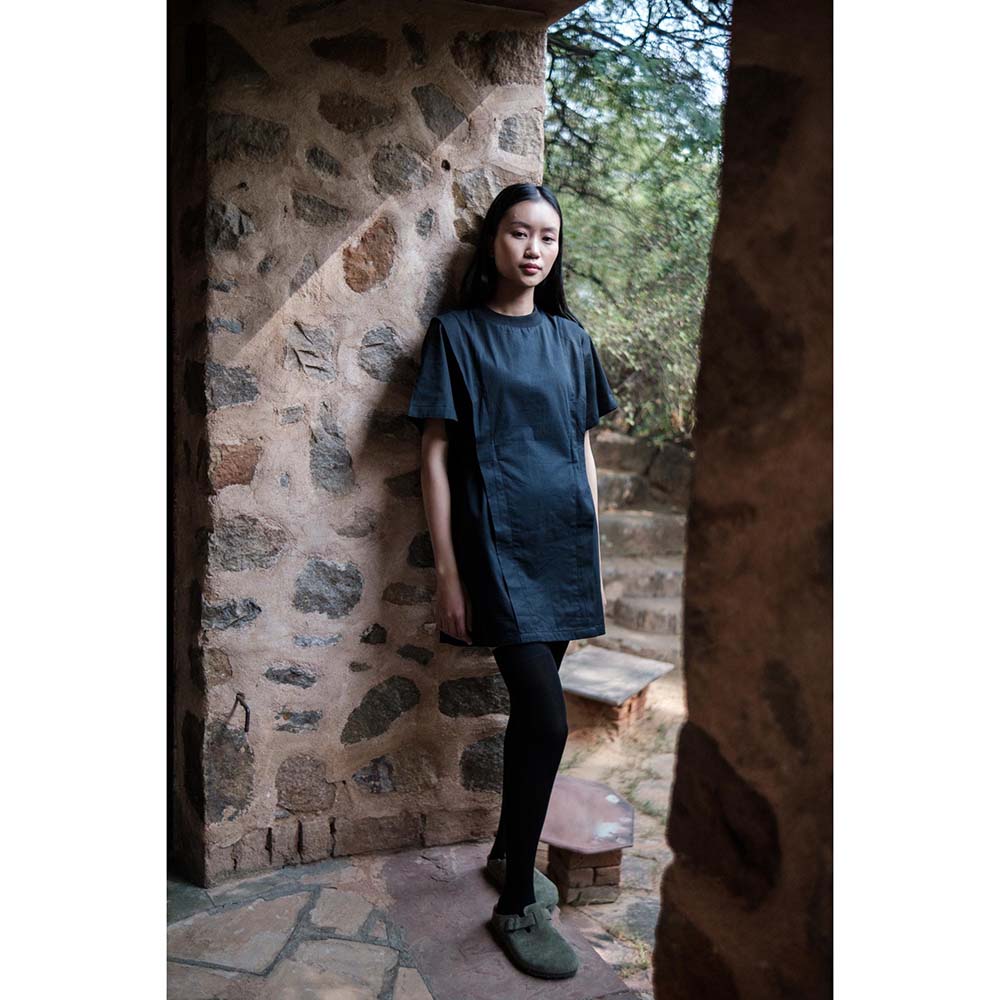 The Terra tribe Black Rory Rib Dress