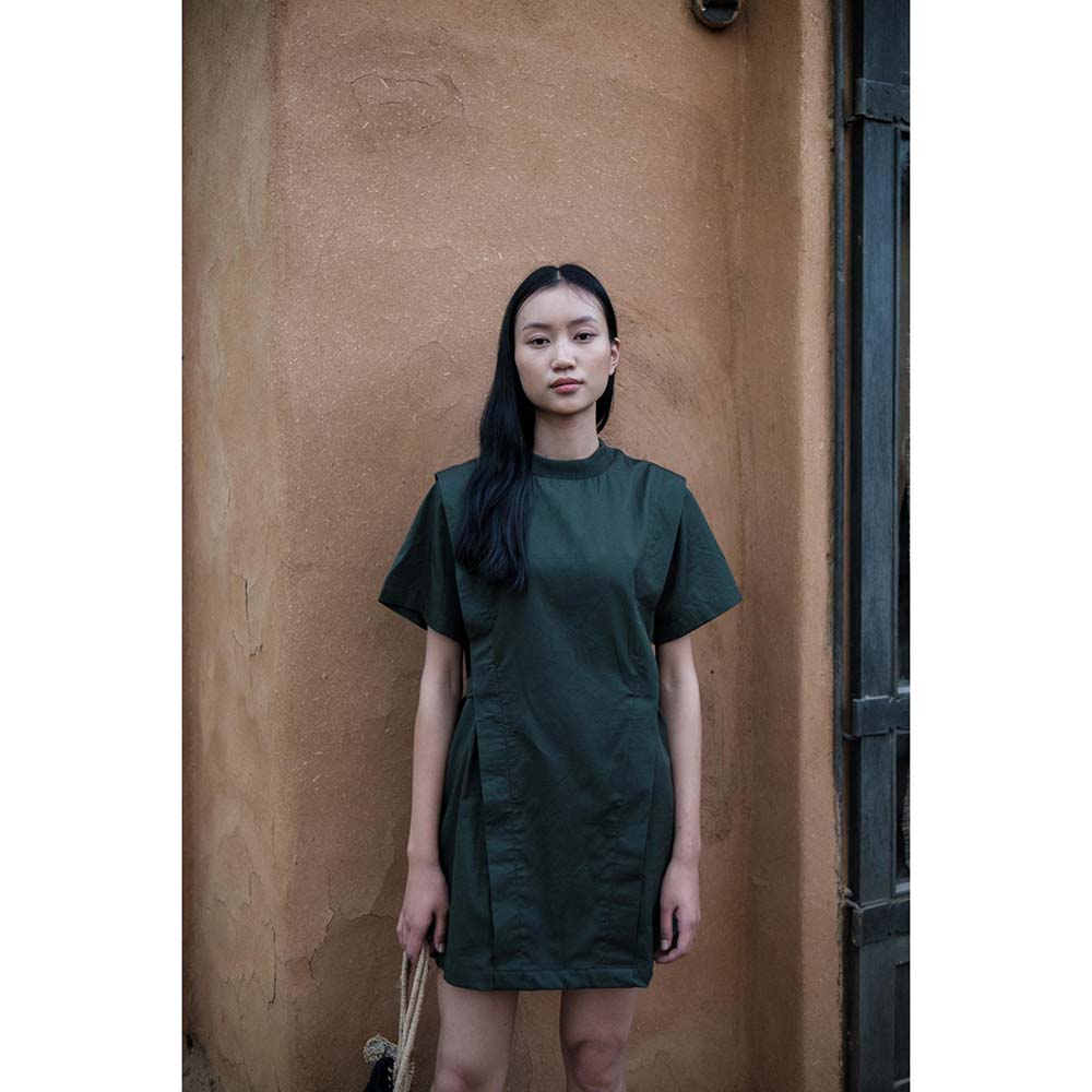 The Terra tribe Olive Rory Rib Dress