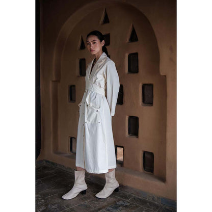 The Terra tribe Off White Harajuku Trench Coat Dress