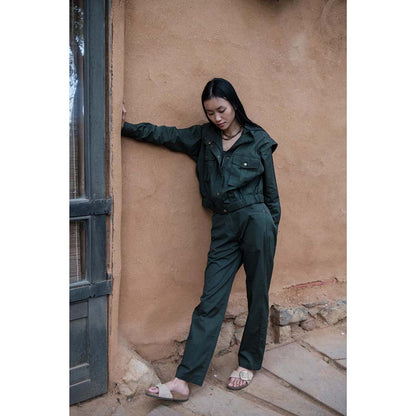 The Terra tribe Olive Sheldon Cropped Jacket