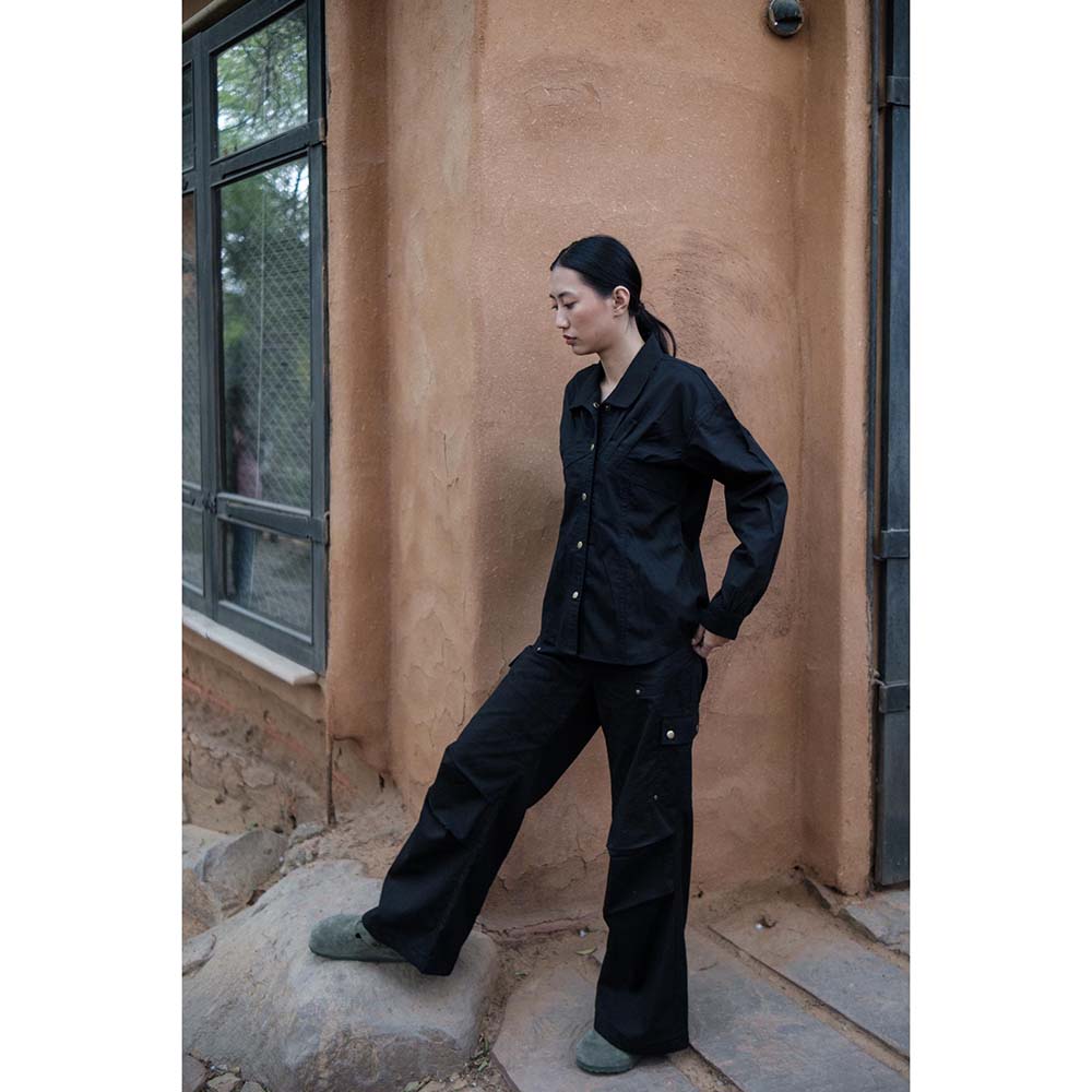 The Terra tribe Black Saigon Parachute Pant