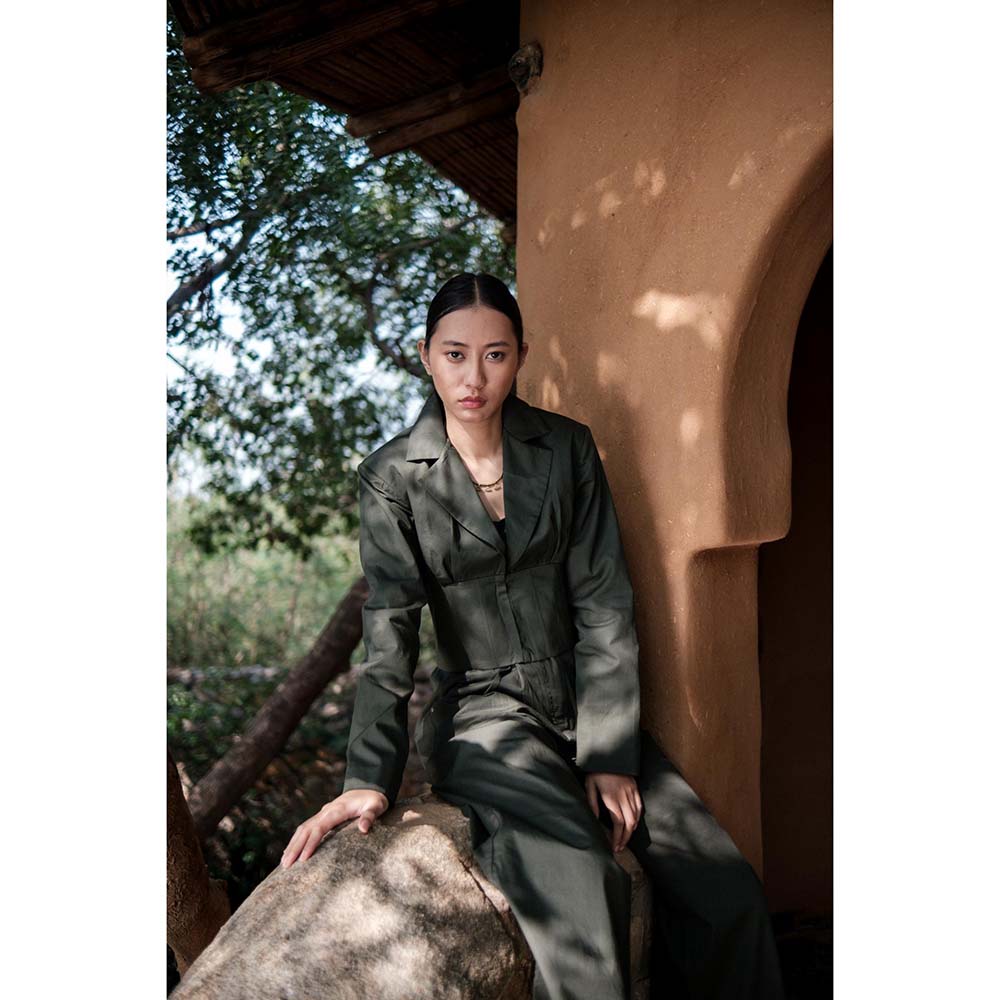 The Terra tribe Olive Milano Blazer
