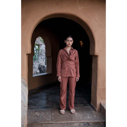 The Terra tribe Brown Sandra Straight Pant