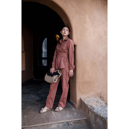 The Terra tribe Brown Sandra Straight Pant