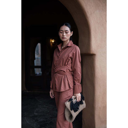 The Terra tribe Brown Sandra Straight Pant