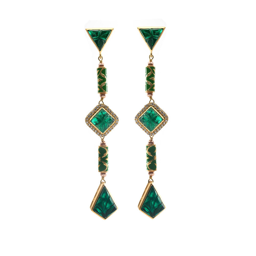 Aulerth Green Rumeli Danglers by JJ Valaya