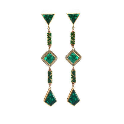 Aulerth Green Rumeli Danglers by JJ Valaya