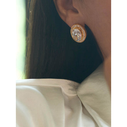 Aulerth White & Gold Numisma Studs by Shivan & Narresh
