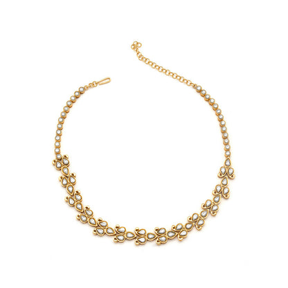 Aulerth White & Gold Gulmohar Luminous Necklace by Tribe Amrapali