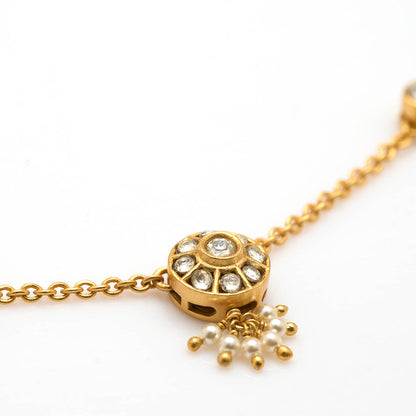 Aulerth White & Gold Pakeezah Dainty Kundan Necklace by Suneet Varma