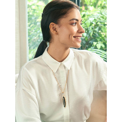Aulerth White & Black Numisma Oblong Pendant by Shivan & Narresh