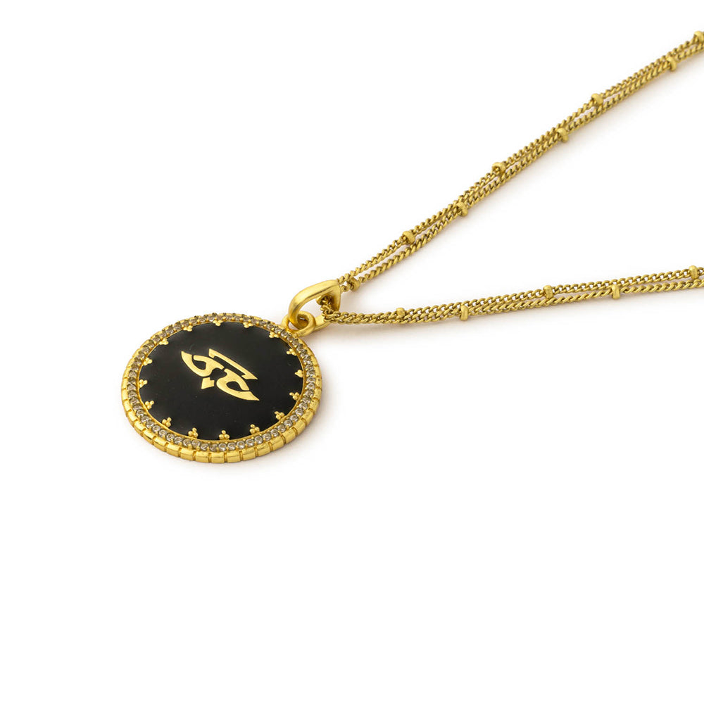 Aulerth White & Gold Chevron Petite Pendant by JJ Valaya