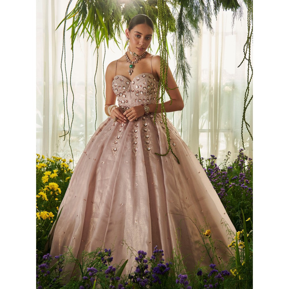 Tilsim by Sagarika Mehrotra Mauve Pixie Gown