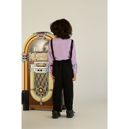 Tilsim by Sagarika Mehrotra Lavender Tiny Dino Shirt & Pant with Suspender (Set of 2)