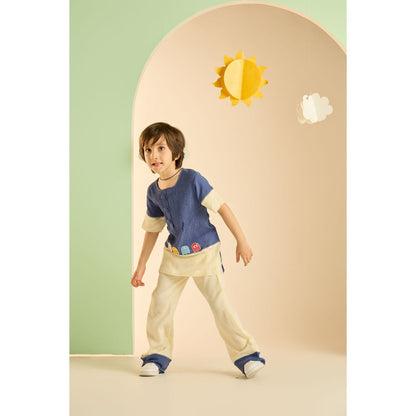 Tilsim by Sagarika Mehrotra Blue Pac Man Co-Ord (Set of 2)