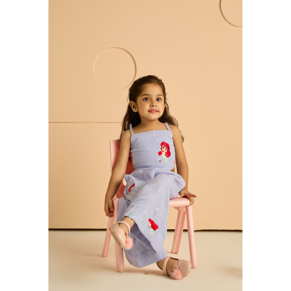 Tilsim by Sagarika Mehrotra Girls Bubbly Mermaid Co-Ord Purple (Set of 2)