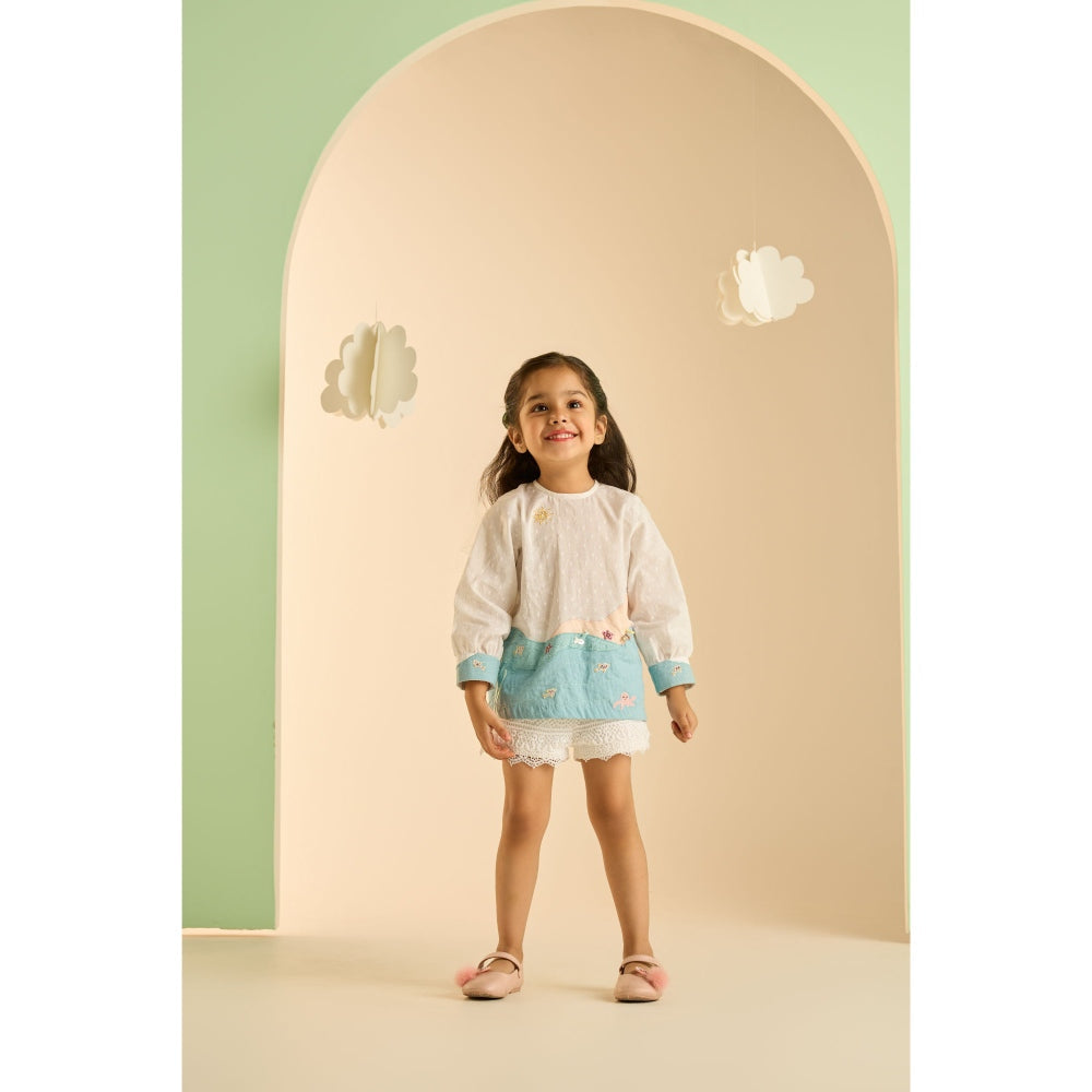 Tilsim by Sagarika Mehrotra Girls Beachside Patch Shirt Multi-Color