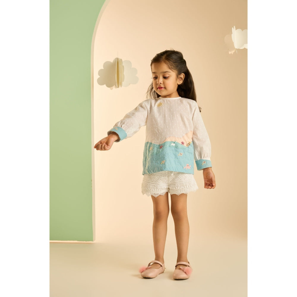 Tilsim by Sagarika Mehrotra Girls Beachside Patch Shirt Multi-Color