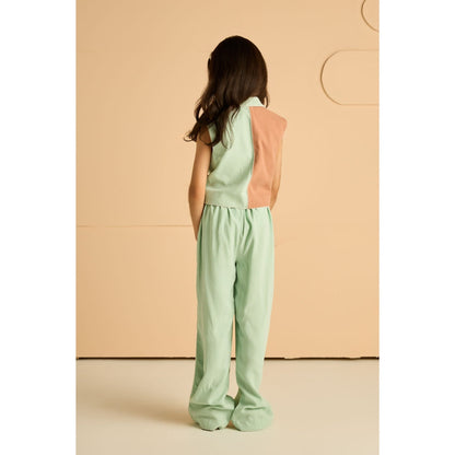 Tilsim by Sagarika Mehrotra Girls Woodland Hare Co-Ord Green (Set of 2)