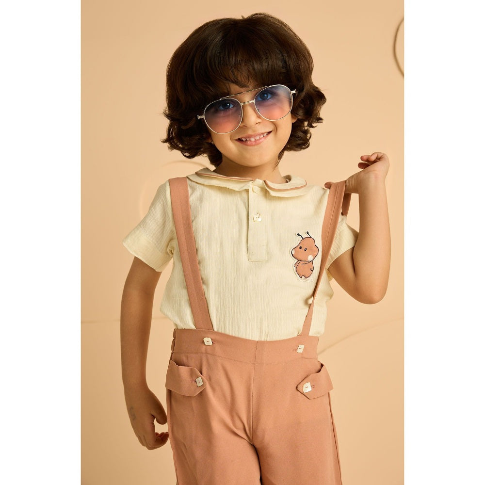 Tilsim by Sagarika Mehrotra Dodo Yellow Polo T-Shirt and Shorts