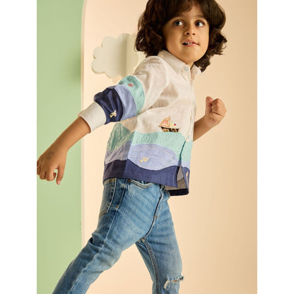Tilsim by Sagarika Mehrotra Multi-Color Seaview Patch Shirt