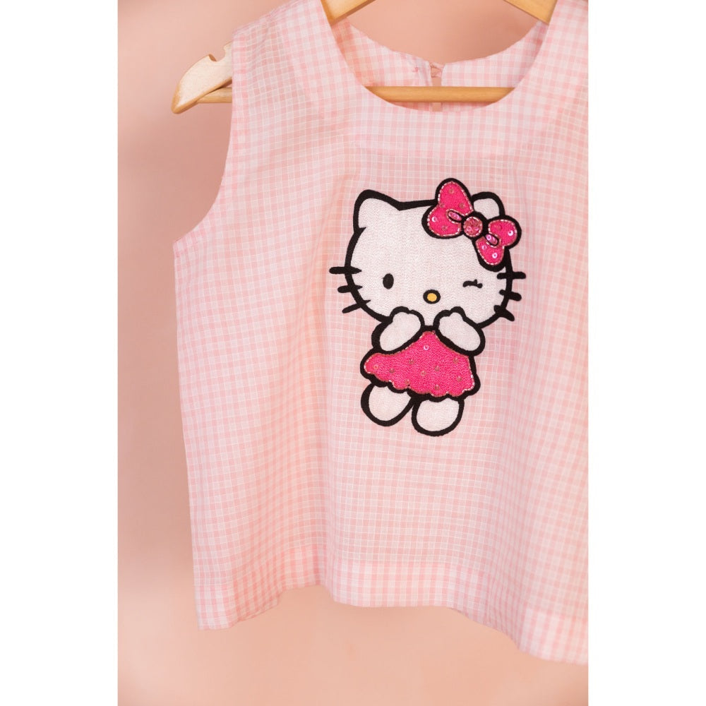 Tilsim by Sagarika Mehrotra Pink Hello Kitty Top & Shorts