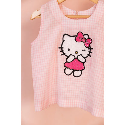 Tilsim by Sagarika Mehrotra Pink Hello Kitty Top & Shorts