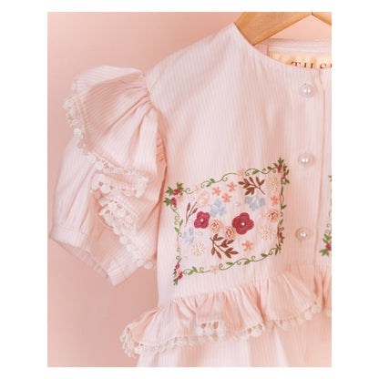 Tilsim by Sagarika Mehrotra Peach Pur Top & Shorts