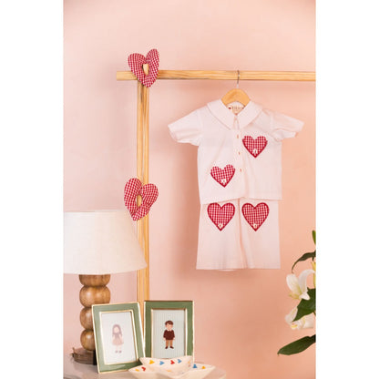 Tilsim by Sagarika Mehrotra Pink Sweetheart Stitches Shirt & Shorts